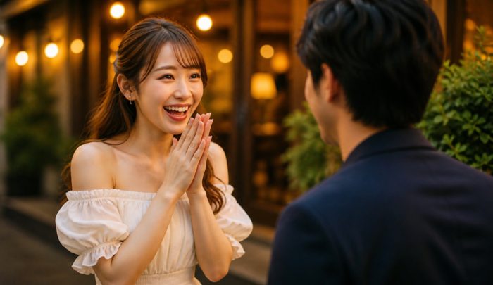 同伴を喜ぶキャバ嬢