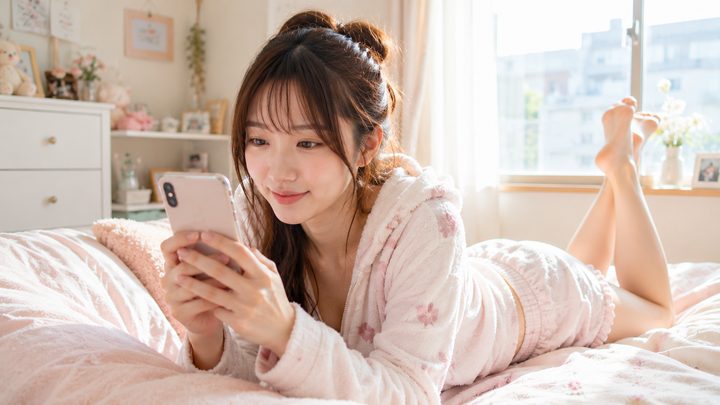 休日にお客にLINEするキャバ嬢