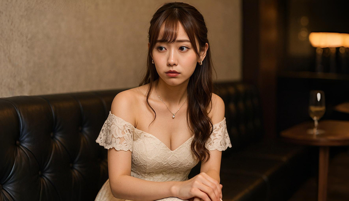 新人キャバ嬢が警戒心を持っている様子
