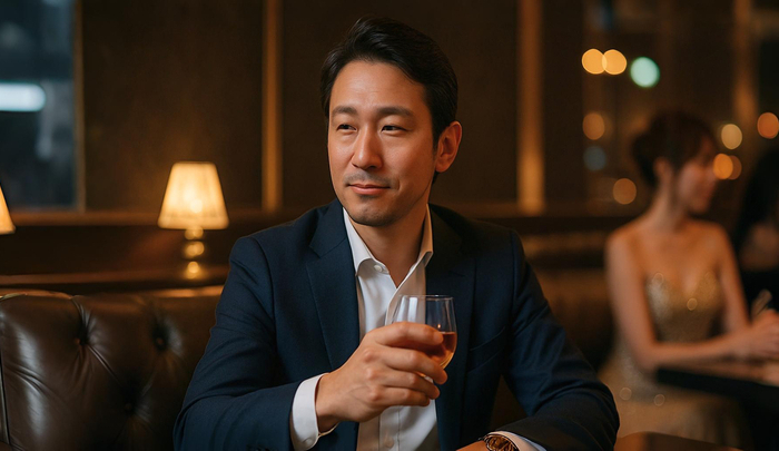 スマートな振る舞いで余裕を感じさせる男性