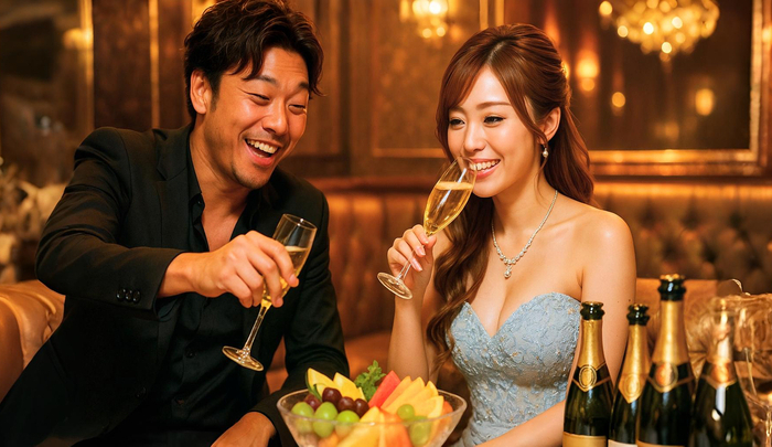 キャバクラに通いはじめて間もない段階から派手に飲む男性