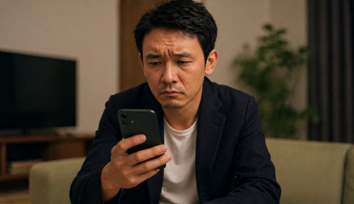 キャバ嬢からのLINEが来ていないかスマホを確認している男性