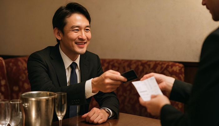 キャバクラで現金払いがきつくなりカード払いする男性