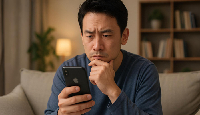 指名嬢のインスタアカウントをみつけて、フォローするかどうか迷っている男性