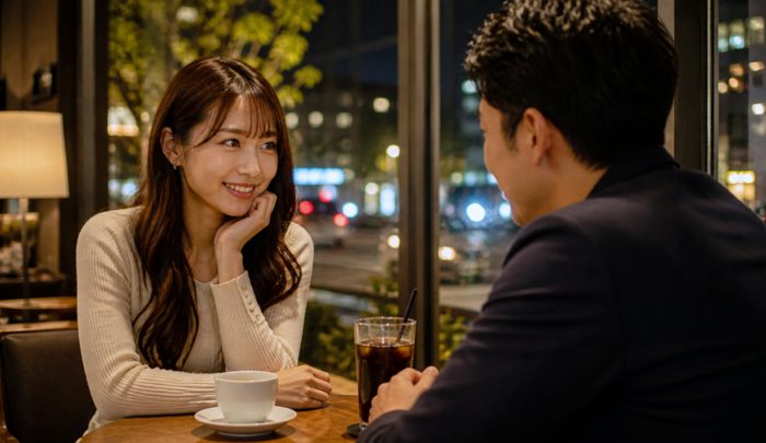 カフェ同伴する男性とキャバ嬢