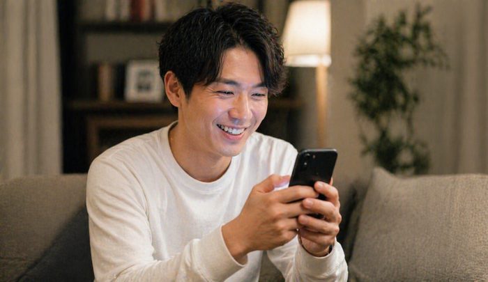 キャバ嬢からの連絡を脈ありと勘違いして喜んでいる男性