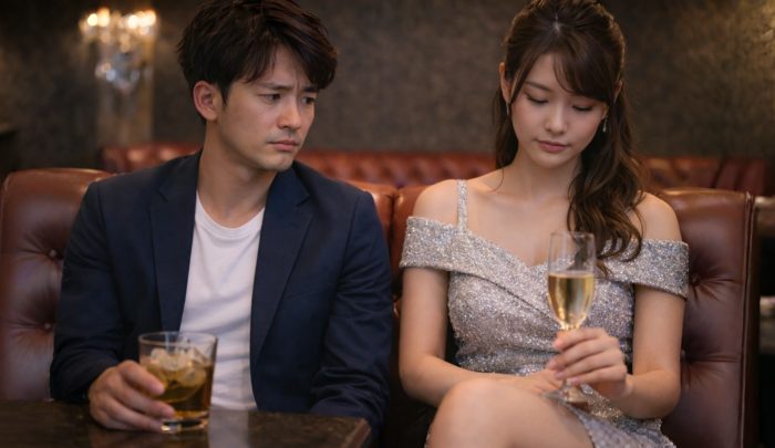 店でも冷めた様子のキャバ嬢